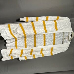 St. John's Bay White and Yellow Striped Cardigan